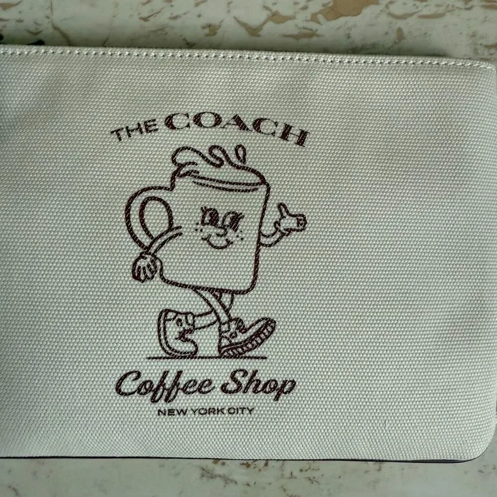 NWT Coach coffee shop exclusive turn lock pouch